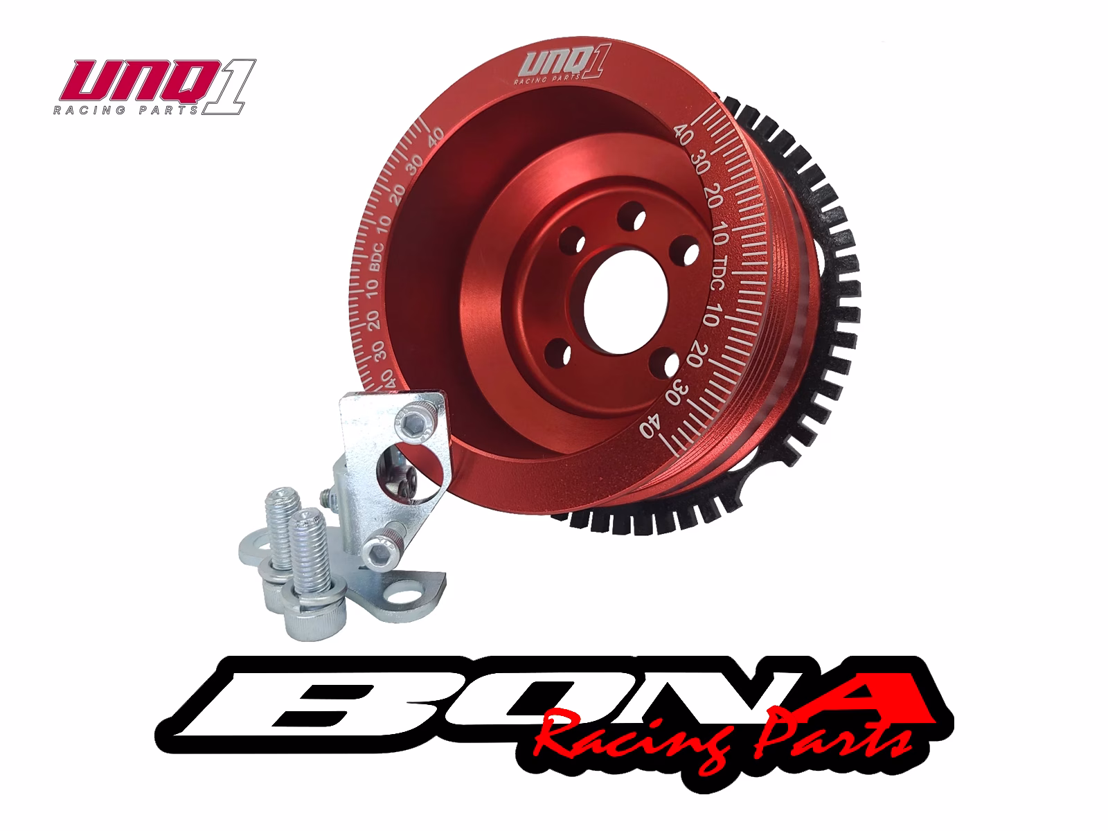 Rueda Fónica Poly-V UNIQUE – VW AP Gol / Saveiro – Aluminio CNC 6061-T6 - Imagen 2