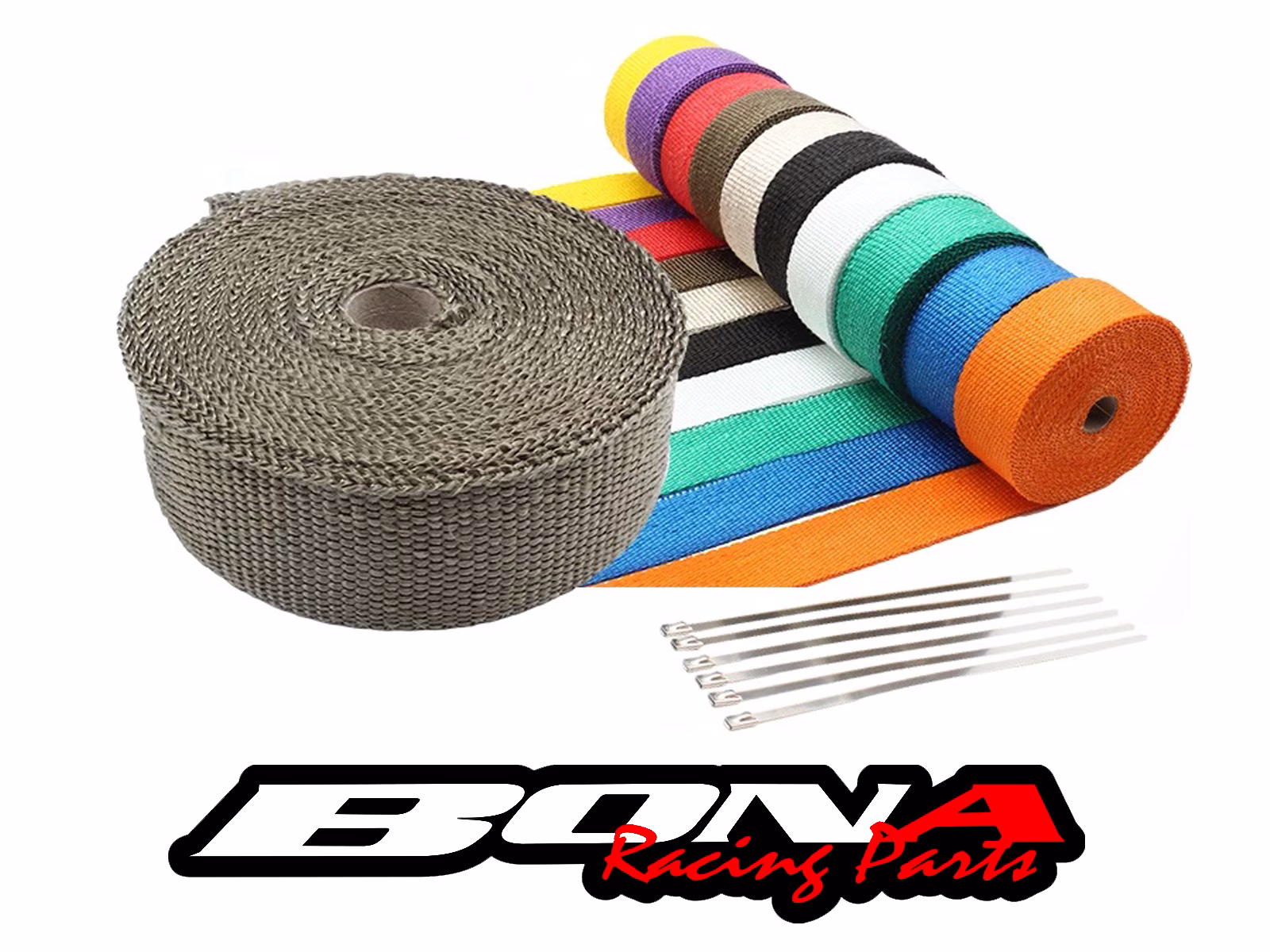 Cinta Térmica de Escape Titanio EPMAN – 10 Metros + Abrazaderas - Imagen 3